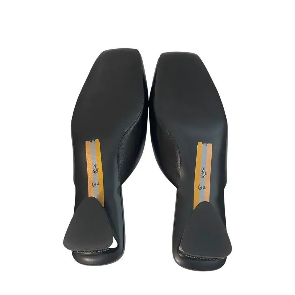 Sam Edelman Ollie Women’s Black Leather Horsebit Square Toe Block Heel Mule 6.5 - Picture 7 of 11